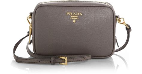 prada leather trimmed crossbody camera bag|Prada saffiano leather crossbody bag.